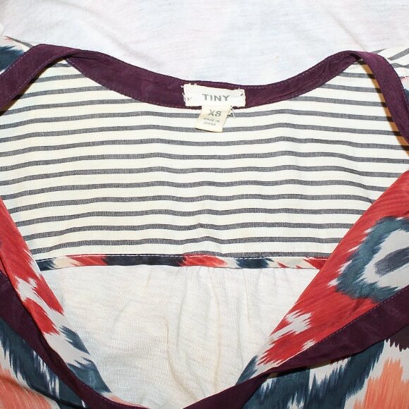 ANTHROPOLOGIE TINY Ikat Sima Top Cream Red Aztec Boho Tribal Mixed Media… - Picture 6 of 6